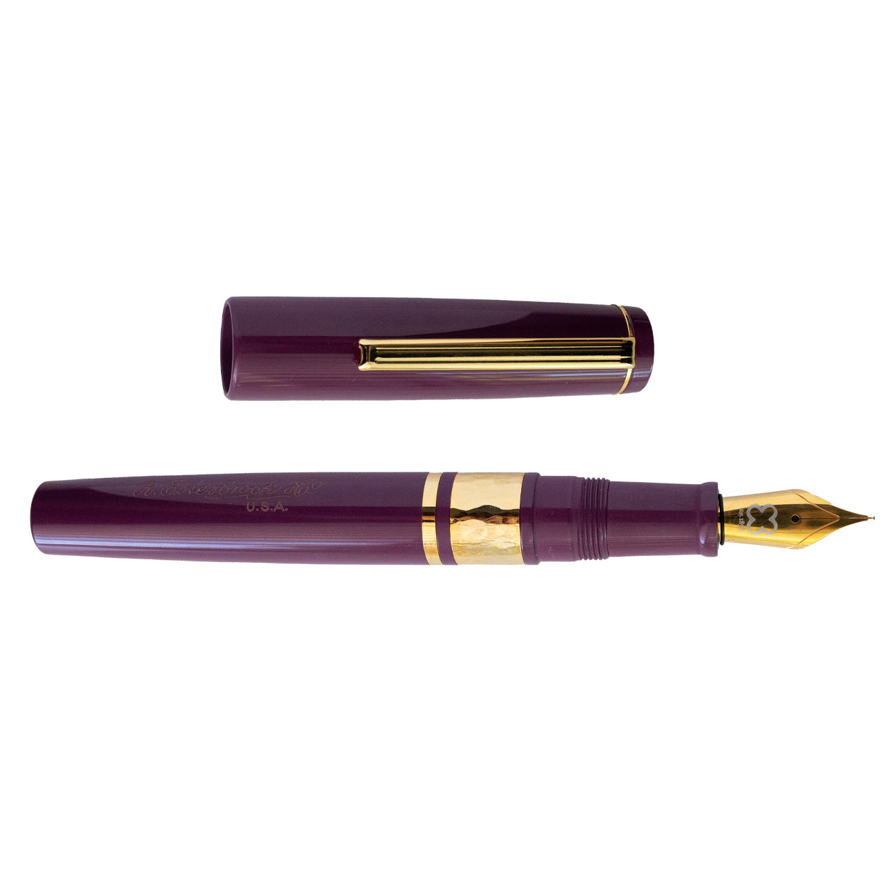 【元JJモデル監修】Beauty Pen Esterbrook Model J Fountain Pen in Violet Ebonite with Gold